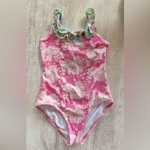 SweetHoney Pink and White Floral One-Piece Swimsuit for Kids